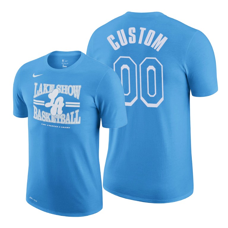 Men's Los Angeles Lakers Custom #00 NBA 2020-21 City Edition Blue Basketball T-Shirt GUB4883YL